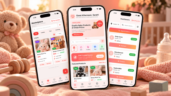 MomsMilk app mockup