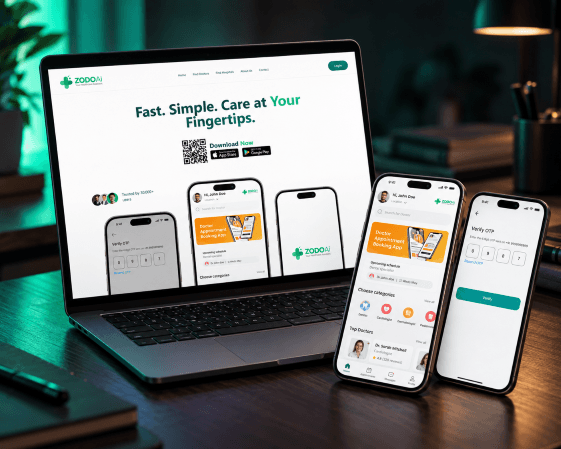 ZodoAI platform mockup